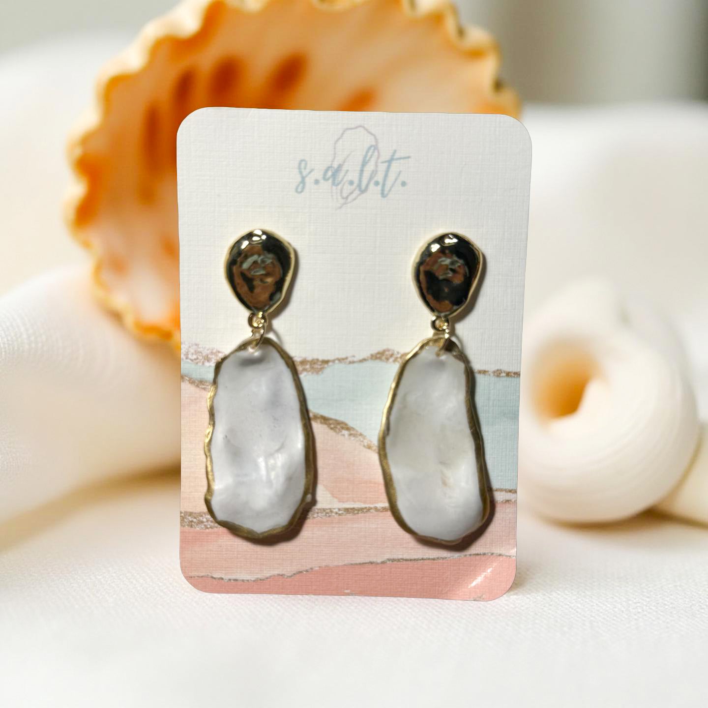 Bella Oyster Shell Drop Earrings