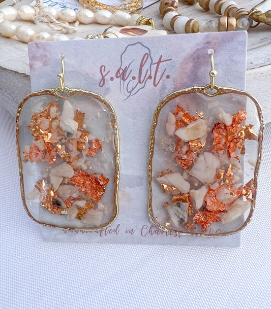 Resin Crushed Oyster Shell Earrings